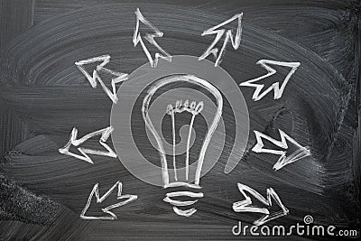 Light Bulb icon hand chalk drawn Stock Photo