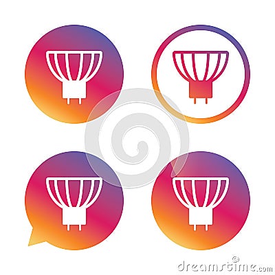 Light bulb icon. Lamp GU5.3 socket symbol. Vector Illustration