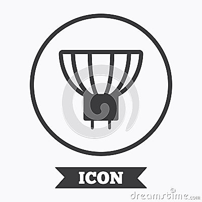 Light bulb icon. Lamp GU5.3 socket symbol. Vector Illustration