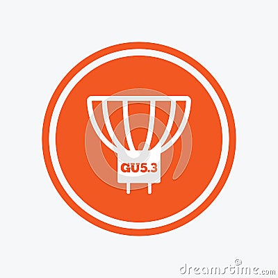 Light bulb icon. Lamp GU5.3 socket symbol. Vector Illustration