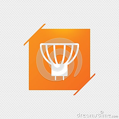 Light bulb icon. Lamp GU5.3 socket symbol. Vector Illustration