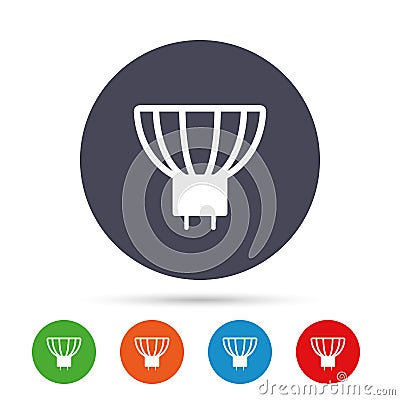 Light bulb icon. Lamp GU5.3 socket symbol. Vector Illustration