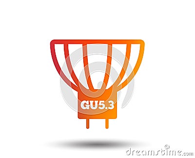 Light bulb icon. Lamp GU5.3 socket symbol. Vector Illustration