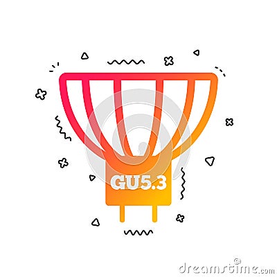 Light bulb icon. Lamp GU5.3 socket symbol. Vector Vector Illustration