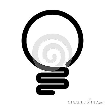 Light bulb icon. Simple black line symbol isolated on white background. Light, idea or thinking koncept. Modern vector Vector Illustration