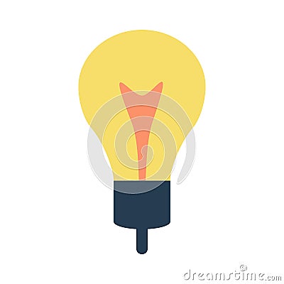 Light bulb icon. Symbol of lighting, electric. Idea sign, thinking concept in flat style. Vector illustration isolated on white Cartoon Illustration