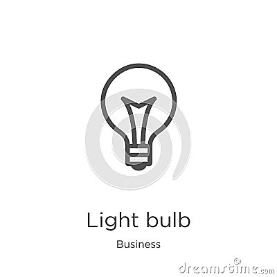 light bulb icon vector from business collection. Thin line light bulb outline icon vector illustration. Outline, thin line light Vector Illustration