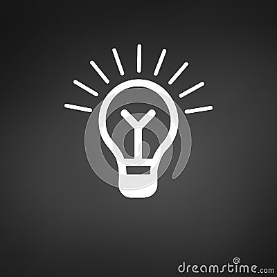 Light Bulb icon, vector isolated on white background. Idea sign, solution, thinking concept. Lighting Electric lamp. Electricity, Vector Illustration