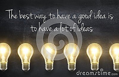 Light bulb with idea quote Stock Photo