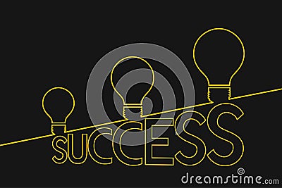 Light bulb ideas to success . Idea concept . Success concept. Vector Illustration