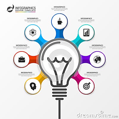 Light bulb. Infographic design template. Business concept Vector Illustration