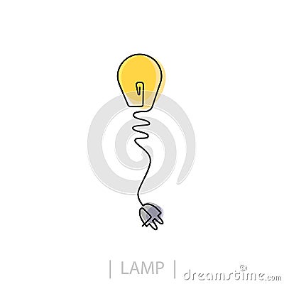 Light Bulb line icon , isolated on white background. Idea sign, solution, thinking concept. Lighting Electric lamp. Trendy F Stock Photo