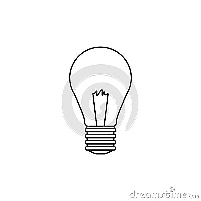 Light Bulb line icon. Lighting Electric lamp. Isolated on white background. Idea sign, solution, thinking concept. Flat style. Vector Illustration