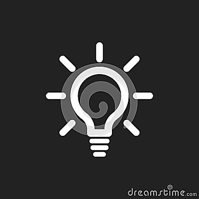 Light bulb line icon vector. Electric lamp in flat style. Idea sign, solution, thinking concept Vector Illustration