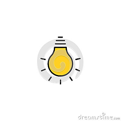 Light Bulb line icon vector, isolated on white background. Idea sign, solution, thinking concept. Lighting Electric lamp. Stock Photo