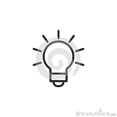 Light Bulb line icon vector, isolated on white background. Idea sign, solution, thinking concept. Lighting Electric lamp Stock Photo