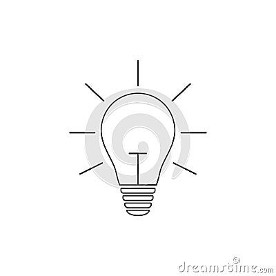 Light Bulb line icon vector, isolated on white background Stock Photo