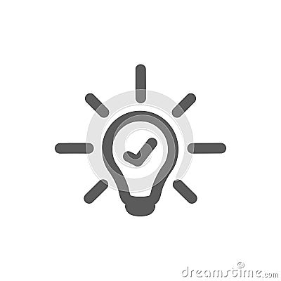 Light Bulb line icon vector, isolated on white background. Idea sign, solution, thinking concept. Lighting Electric lamp Vector Illustration