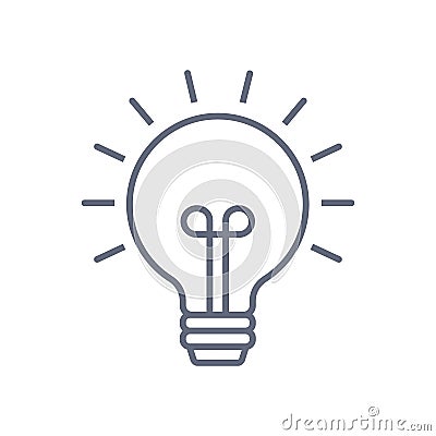 Light Bulb line icon vector, isolated on white background. Idea sign, solution, thinking concept. Lighting Electric lamp Vector Illustration