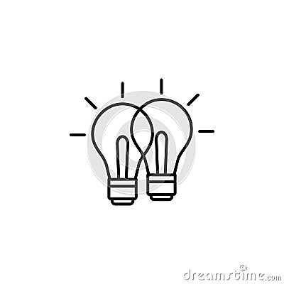light bulb line illustration icon on white background Cartoon Illustration