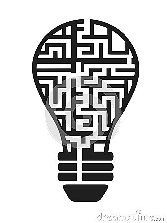 Light bulb maze Vector Illustration