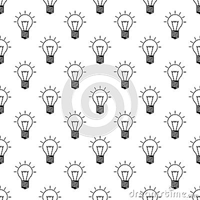 Light bulb pattern seamless Vector Illustration