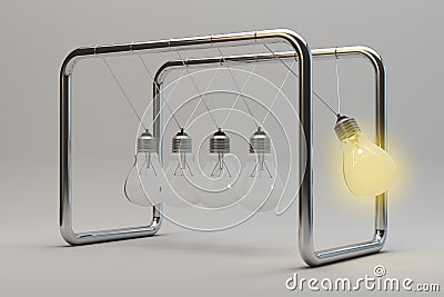 Light bulb pendulum idea concept Stock Photo