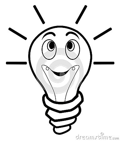 Light bulb positive idea concept. Vector Illustration