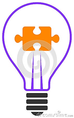 Light bulb puzzle Vector Illustration