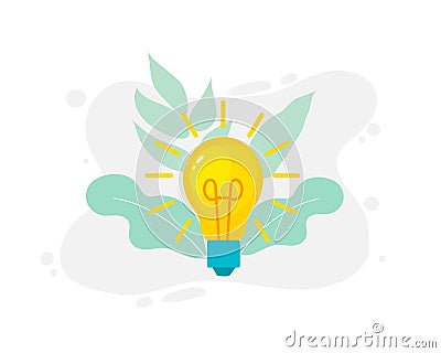 Vector illustration of light bulb and idea concept symbol. Vector Illustration