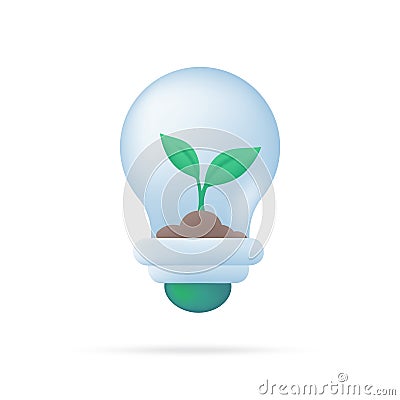 Light bulb save electricity for the earth. 3d illustration Vector Illustration