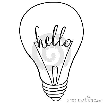 A light bulb sketch icon for the internet and mobile devices. A hand-drawn vector icon Vector Illustration