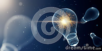 Light bulb with sparks Stock Photo