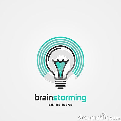 Light bulb symbol. Brainstorming. Sharing ideas. Vector Vector Illustration