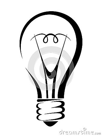 Light bulb. Vector black silhouette. Vector Illustration
