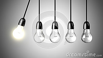 A light bulb will boost extinguished bulbs. Stock Photo