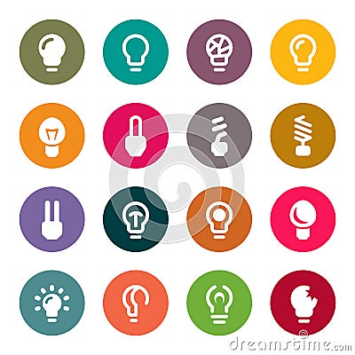 Light bulbs. Bulb icon set Vector Illustration