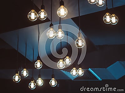 Light bulbs decoration Interior object Stock Photo