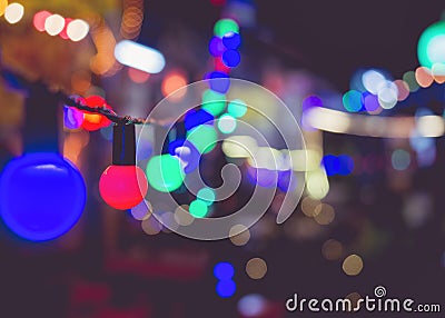 Light bulbs Party decoration Festival Event outdoor Holiday Stock Photo
