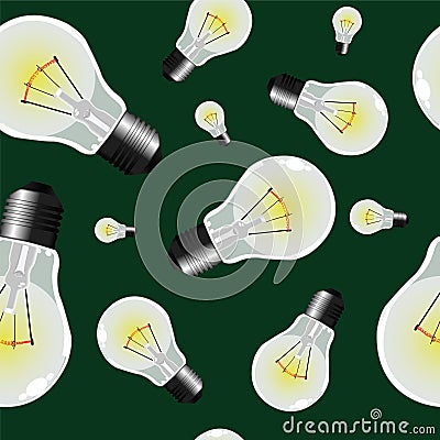 Light bulbs seamless texture Vector Illustration