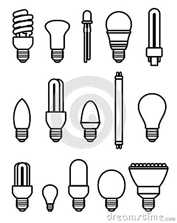 Light bulbs set. Vector Vector Illustration