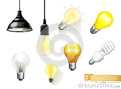 Light bulbs, vector icons Vector Illustration