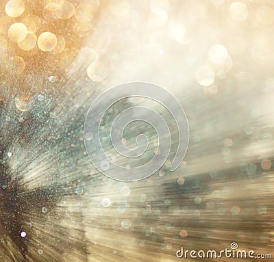 Light burst among trees, blurred background with movment. abstract. Stock Photo