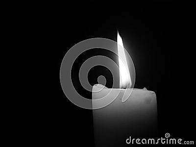 Light candle, black and White Stock Photo