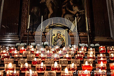 Candles in the church. Stock Photo