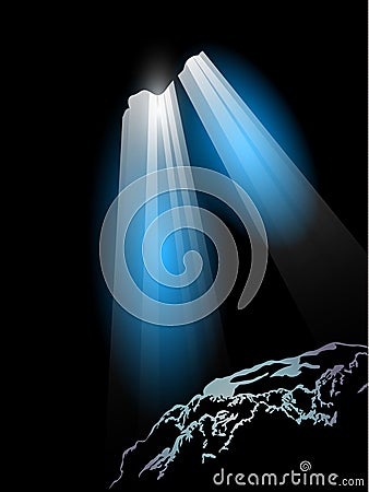 Light in Cave Vector Illustration