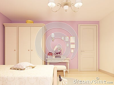 Light children`s room in a classical style for a girl Stock Photo