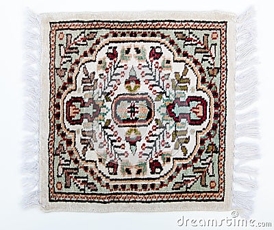 Light colored small rug from Pakistan Stock Photo