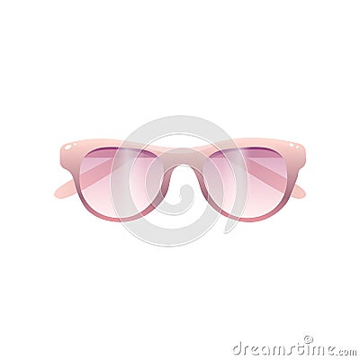 Light colorful fashion woman sunglasses with pink lens Vector Illustration