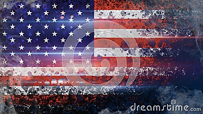 Light colors of American flag Stock Photo